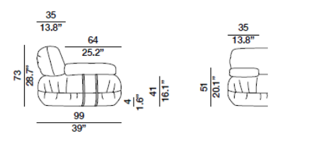 OPTION 2022 ARM (LESS) CHAIR - Dimensions