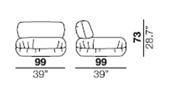 OPTION 2022 ARM (LESS) CHAIR - Dimensions