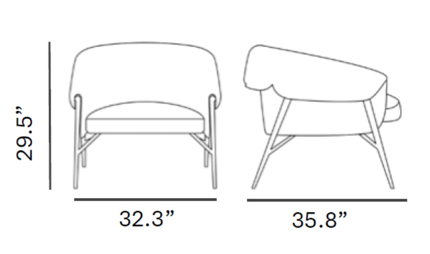 MONTGOMERY W ARMCHAIR - Dimensions