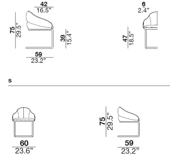 GIORGIO DINING CHAIR - Dimensions