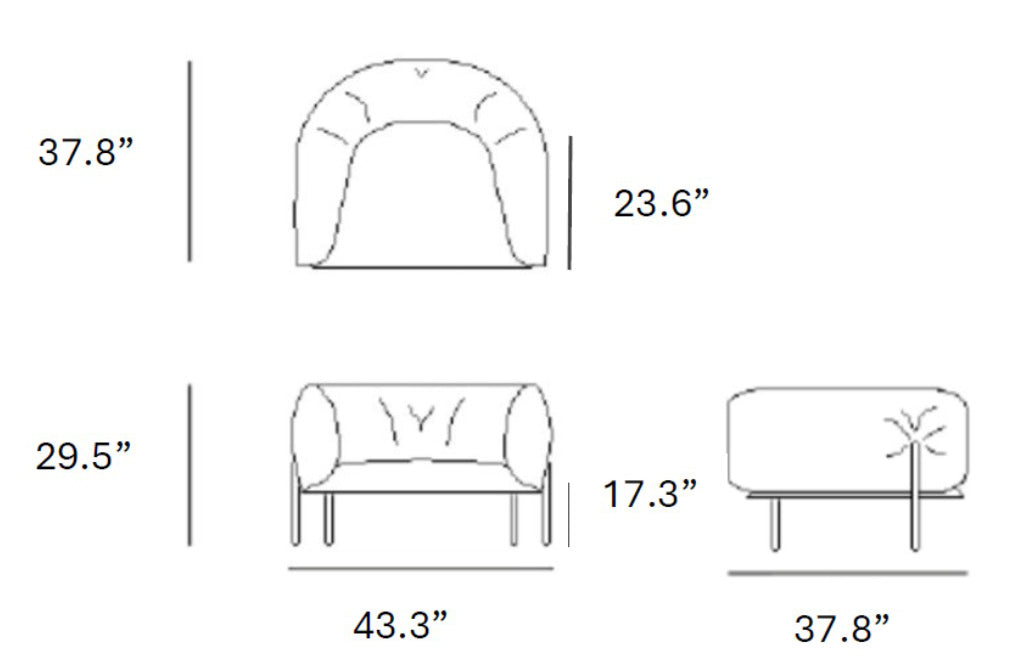 RONDO ARMCHAIR - Dimensions