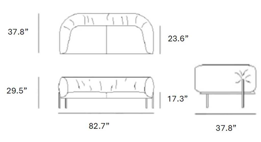 RONDO SOFA 2 SEATER - Dimensions