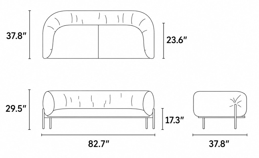 RONDO SOFA 2 SEATER - Dimensions